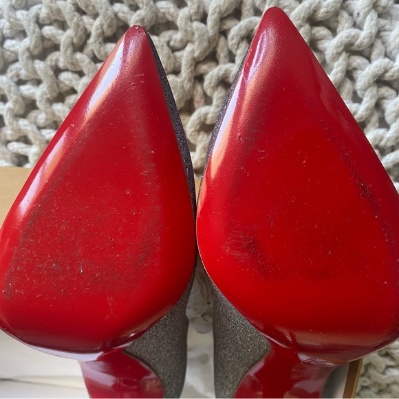 Christian Louboutin Pigalle Follies 100mm Glitter Mini Degrade - Drage Silver - Picture 9 of 15